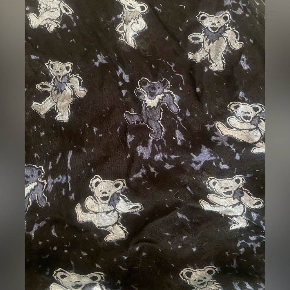 Grateful Dead black and gray gauzy scarf